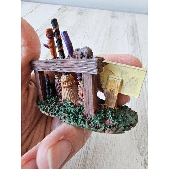 Lemax broom parking witch Halloween decor cat rat - Picture 6 of 6